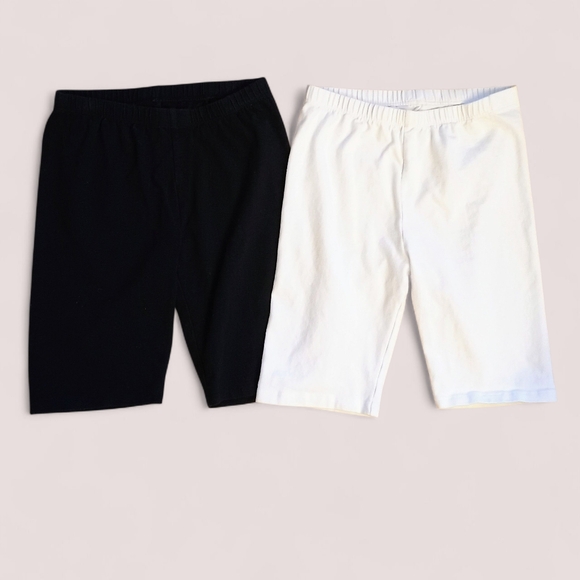 The Children's Place Other - Girl's 2-Pack Children's Place Biker Shorts - White And Black - Size Large 10/12